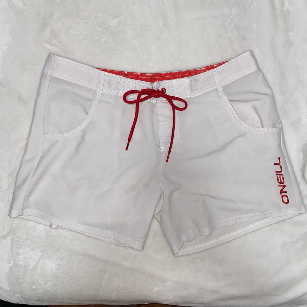 WHITE ATHLETIC SHORTS